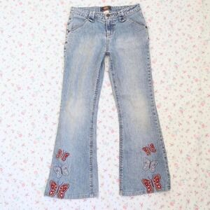 route 66 butterfly flare capris  boho y2k